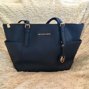 Michael Kors Leather, Navy Blue Purse, handbag